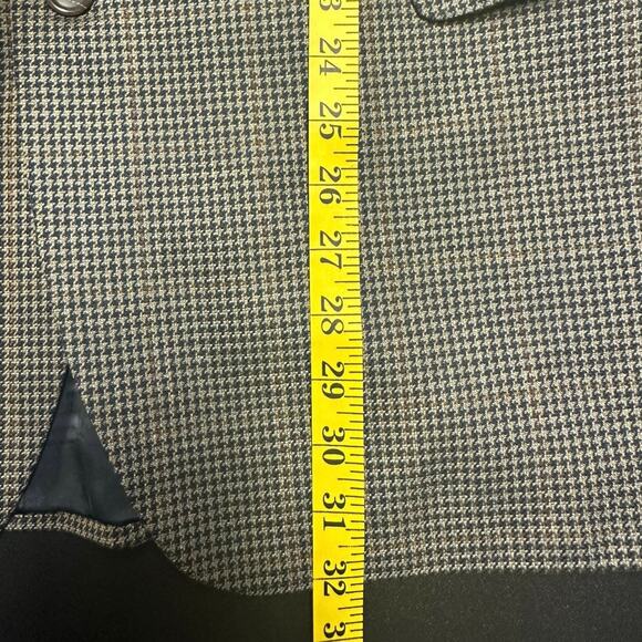 Jos. A Bank Tan and Blue Houndstooth Silk Wool Classic Blazer Size 44R - Picture 9 of 9
